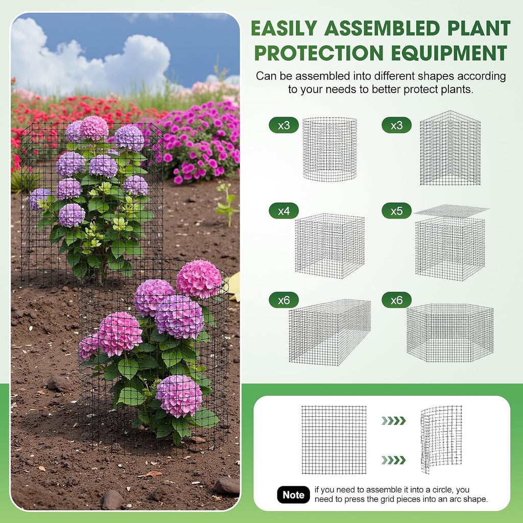 10 Pack Plant Protectors from Animals,12x12in Metal Wire Plant Cages | Outdoor Gardening Supplies, Garden Plant