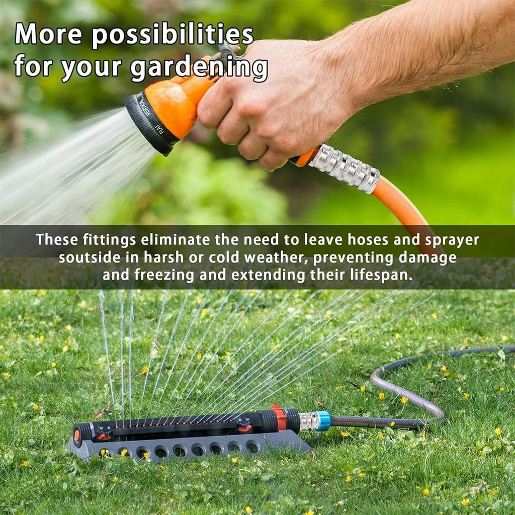 Stainless Steel Garden Hose Quick Connect Fittings Set, 3/4" GHT Garden Hose Quick Connect Kit, Heavy-Duty Stainless
