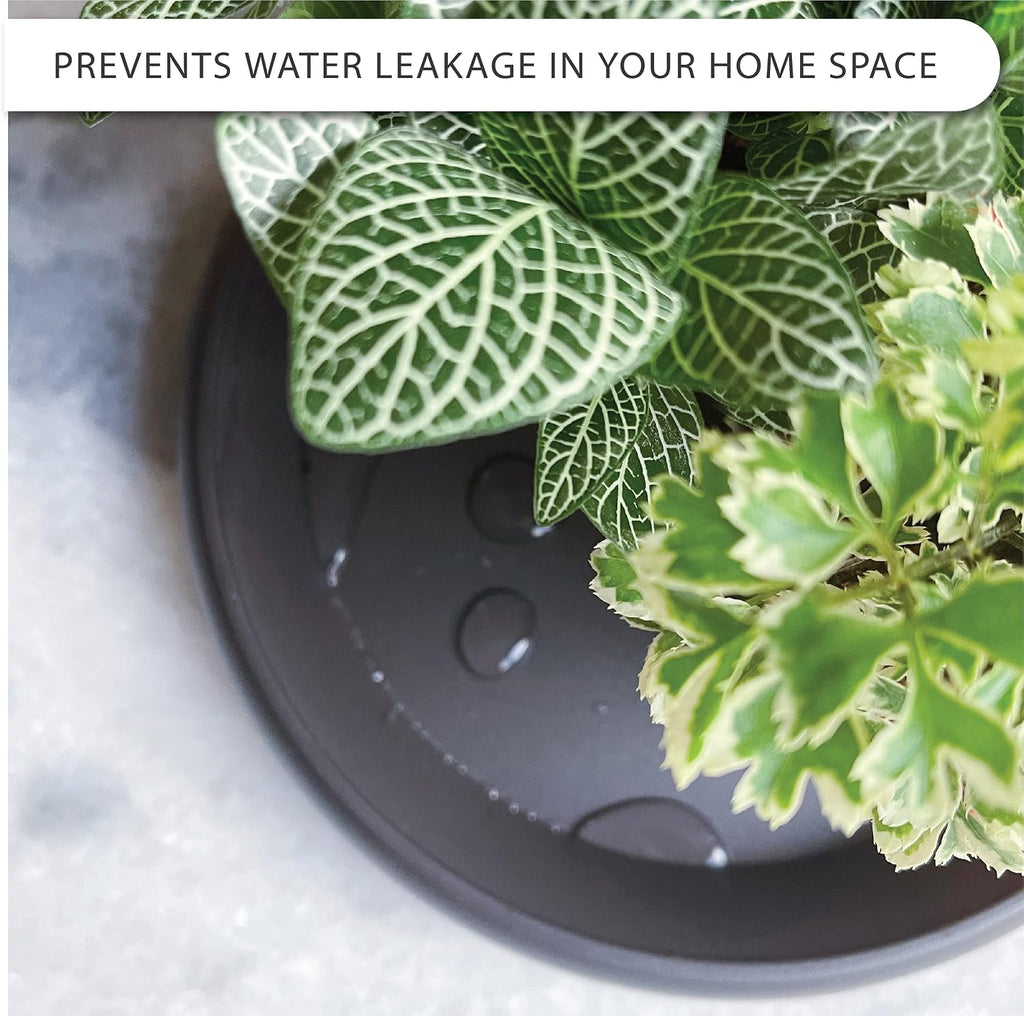 Plant Saucer 6 Pack Drip Trays Planter Pot Base Heavy Duty Plastic Drainage Tray for Indoor Houseplants Outdoor Garden