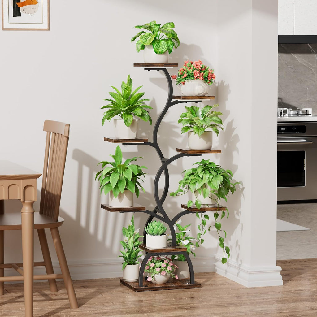 Plant Stand Indoor with Grow Light - 8 Tiered Corner Plant Shelf Indoor | 49" Plant Holder with Lights for Indoor