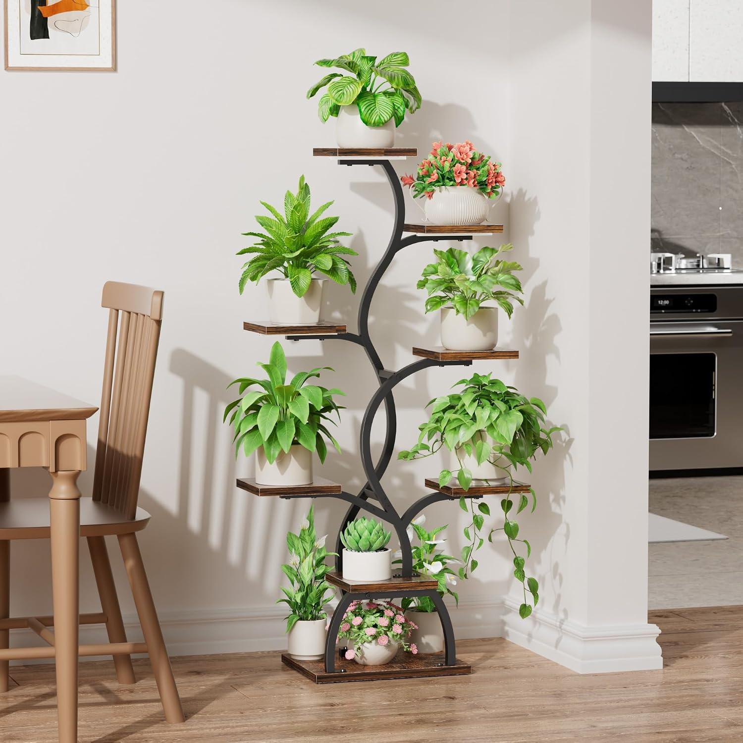 Plant Stand Indoor with Grow Light - 8 Tiered Corner Plant Shelf Indoor | 49" Plant Holder with Lights for Indoor