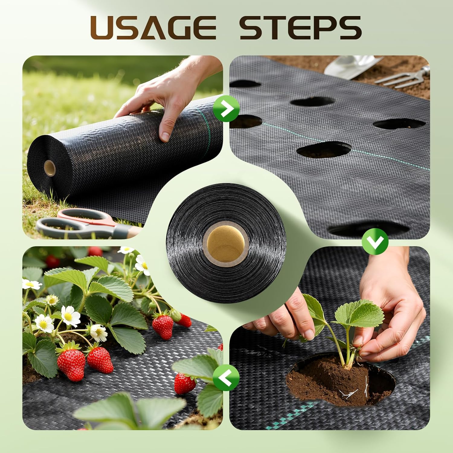Land Guard 4ft x 300ft Weed Barrier Fabric Heavy Dusty, Ground Cover, Weed Mat, Woven Landscape Fabric for Garden, Lawn