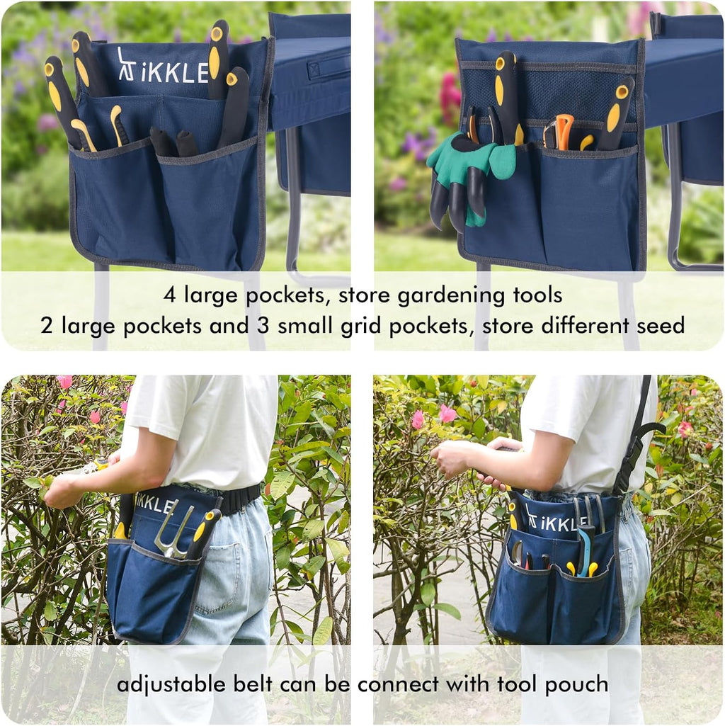 ikkle Garden Kneeler and Seat Heavy Duty, 330lbs/150kg Support | Foldable Gardening Stool with Thicker & Wider Soft