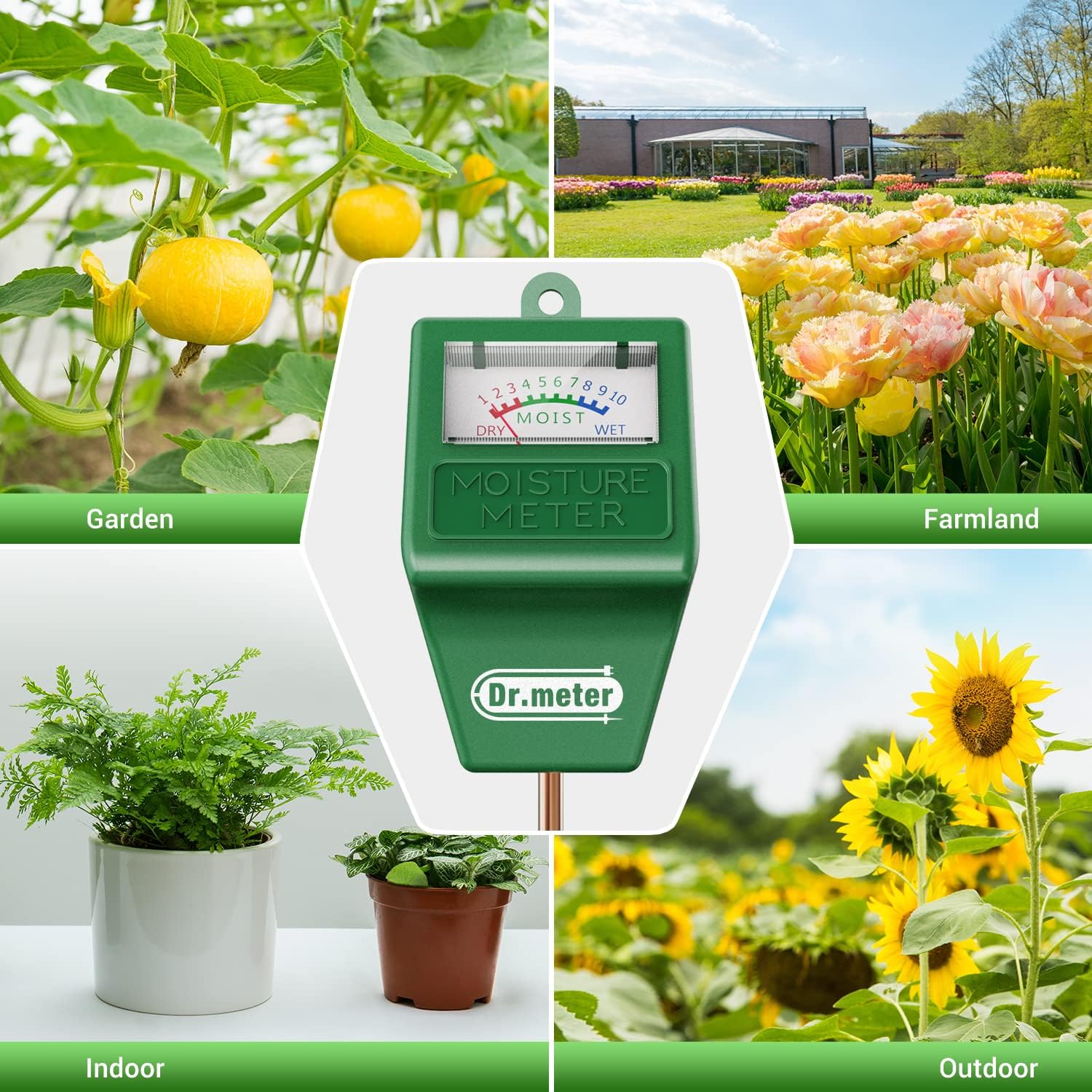 Dr.meter Soil Moisture Meter S10 Green + S10 Plus Blue