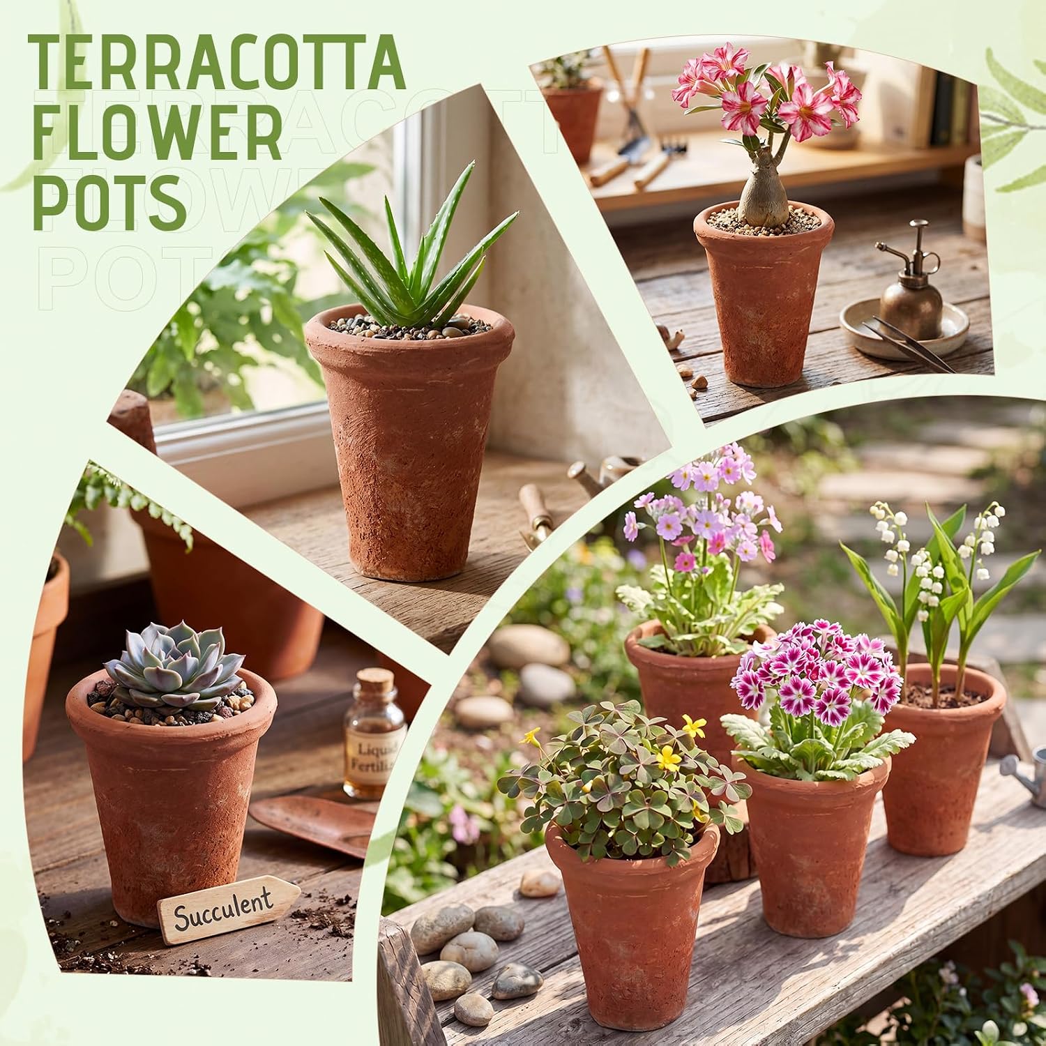 4 Packs Aged Terracotta Pots 4.3 x 3.4'' Terracotta Planter Small Rustic Clay Pots for Plants Flower Cactus Succulent