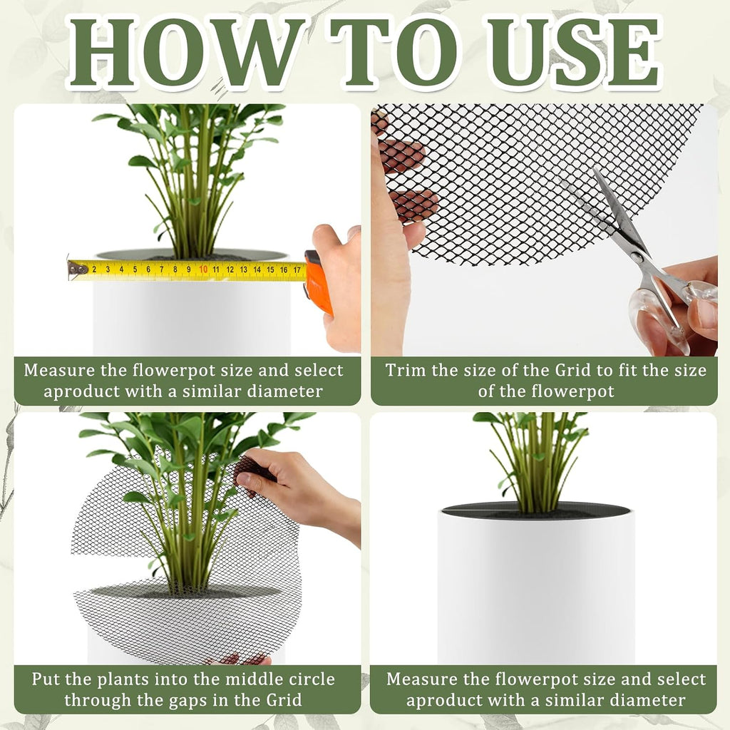 6 Pcs 15.7 Inch Plant Pot Grids，Cut-able Plant Pot Soil Protective Covers from Animals，Used to prevent animals or