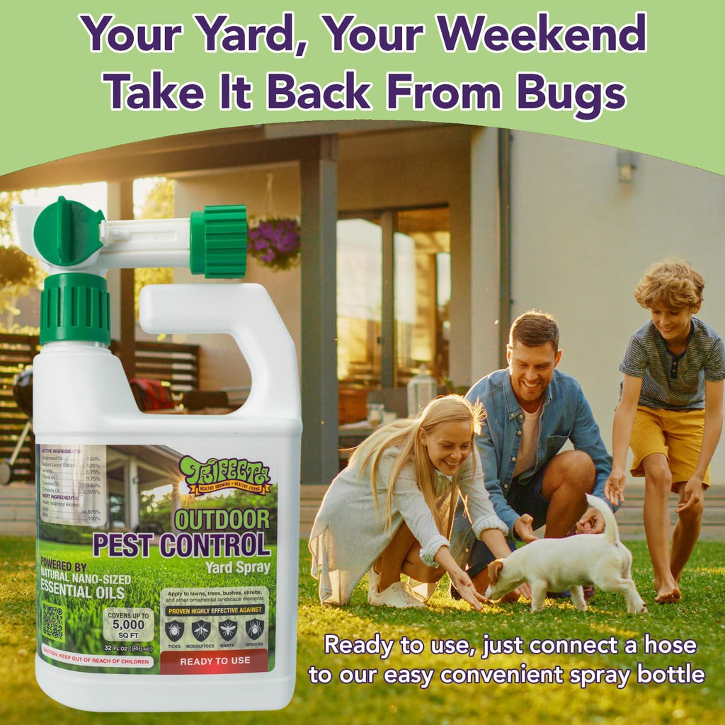 Trifecta Ready-to-Use Outdoor Pest Control Spray | 32 oz | Essential-Oil Yard Spray For Mosquitoes, Ants, Fleas, Ticks