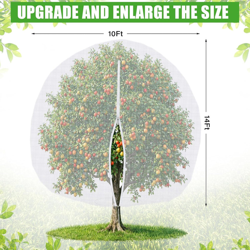 1 Pcs Large Fruit Tree Netting 10 X 14 Ft with Zipper Drawstring | Protect Fruit from Squirrels Birds Bug Deer & Rat