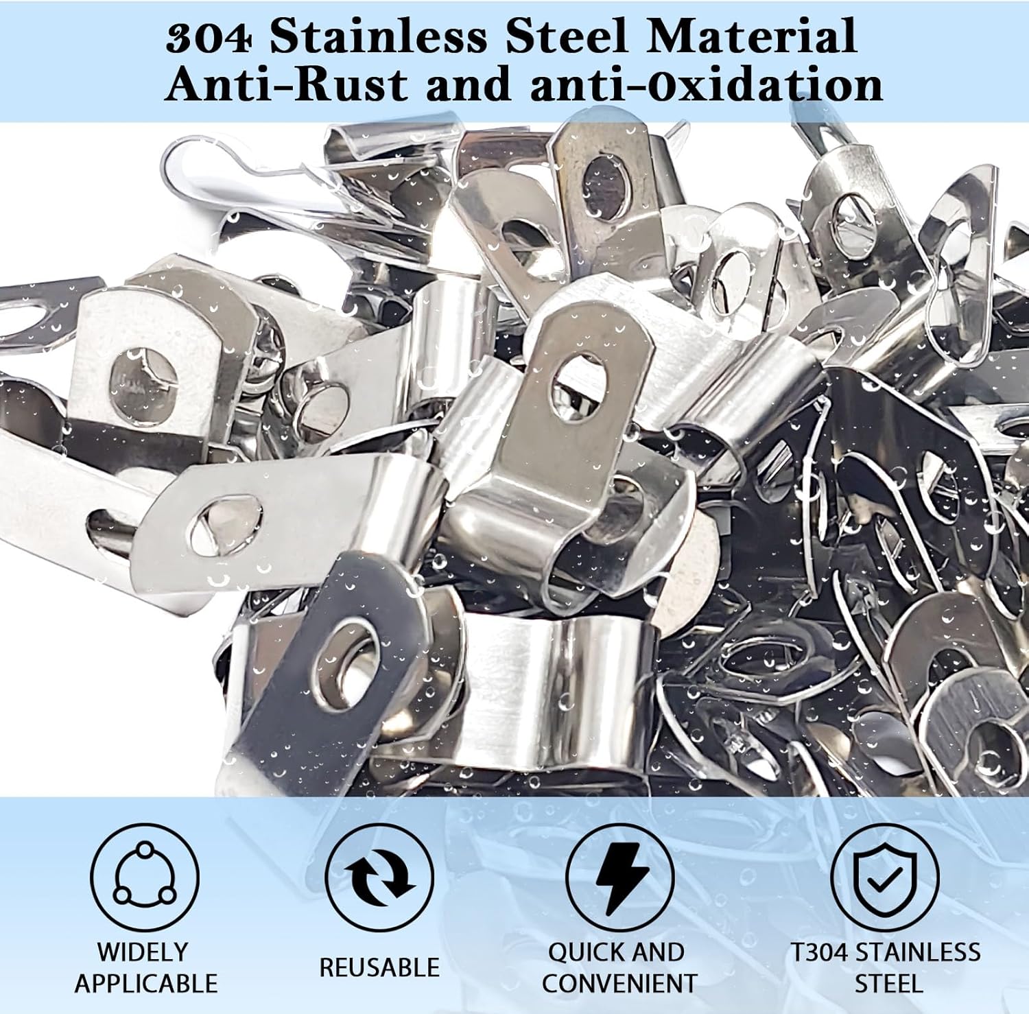 200 PCS T304 Stainless Steel Wire Fence Clips, Fasteners Post Screw with Wire Fixer, Agricultural Fencing Fence Wire
