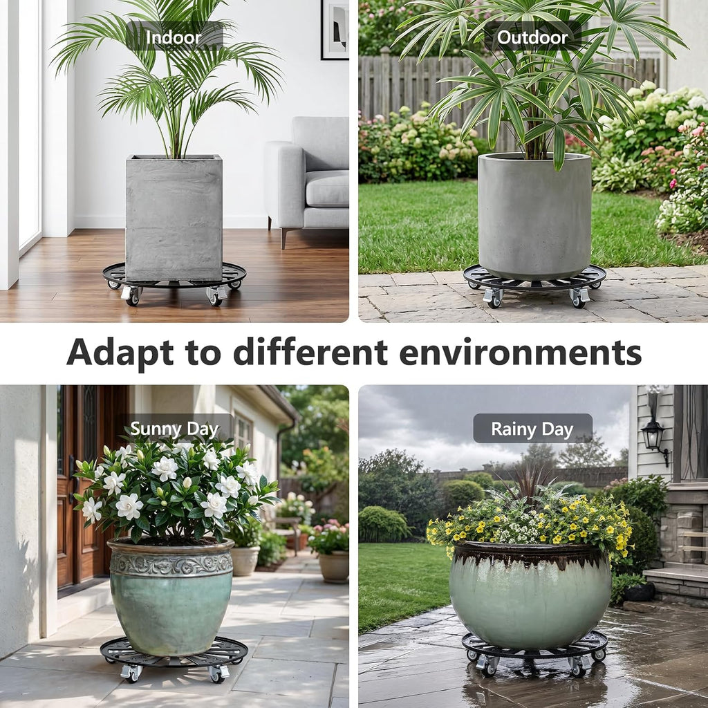 KEDSUM 16" Plant Caddy with Wheels, Anti-Rust & Anti-Slip Plant Stand with Wheels, 440LBS Heavy Duty Rolling Plant