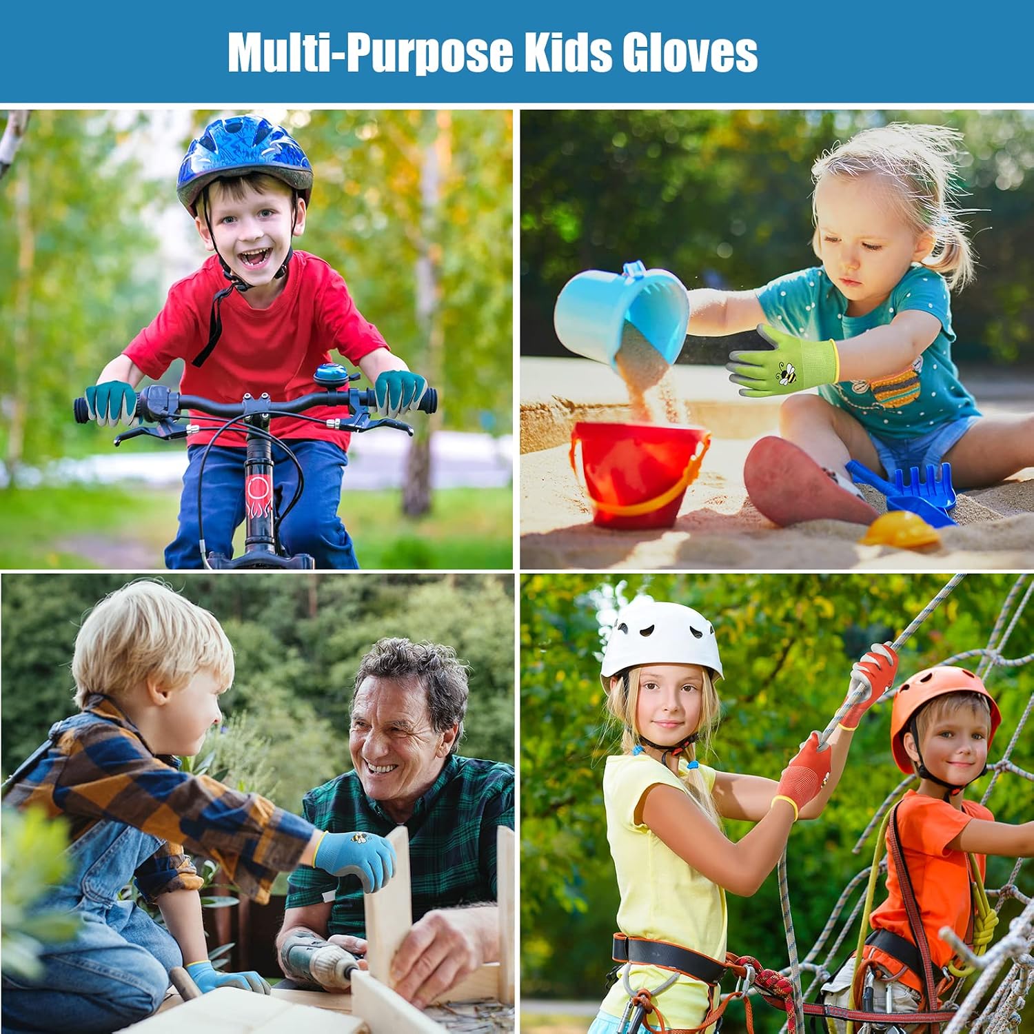 36 Pairs Kids Garden Gloves Children Work Gloves | Non Slip Rubber Coated Gardening Gloves for Kids Toddlers Youth Boys