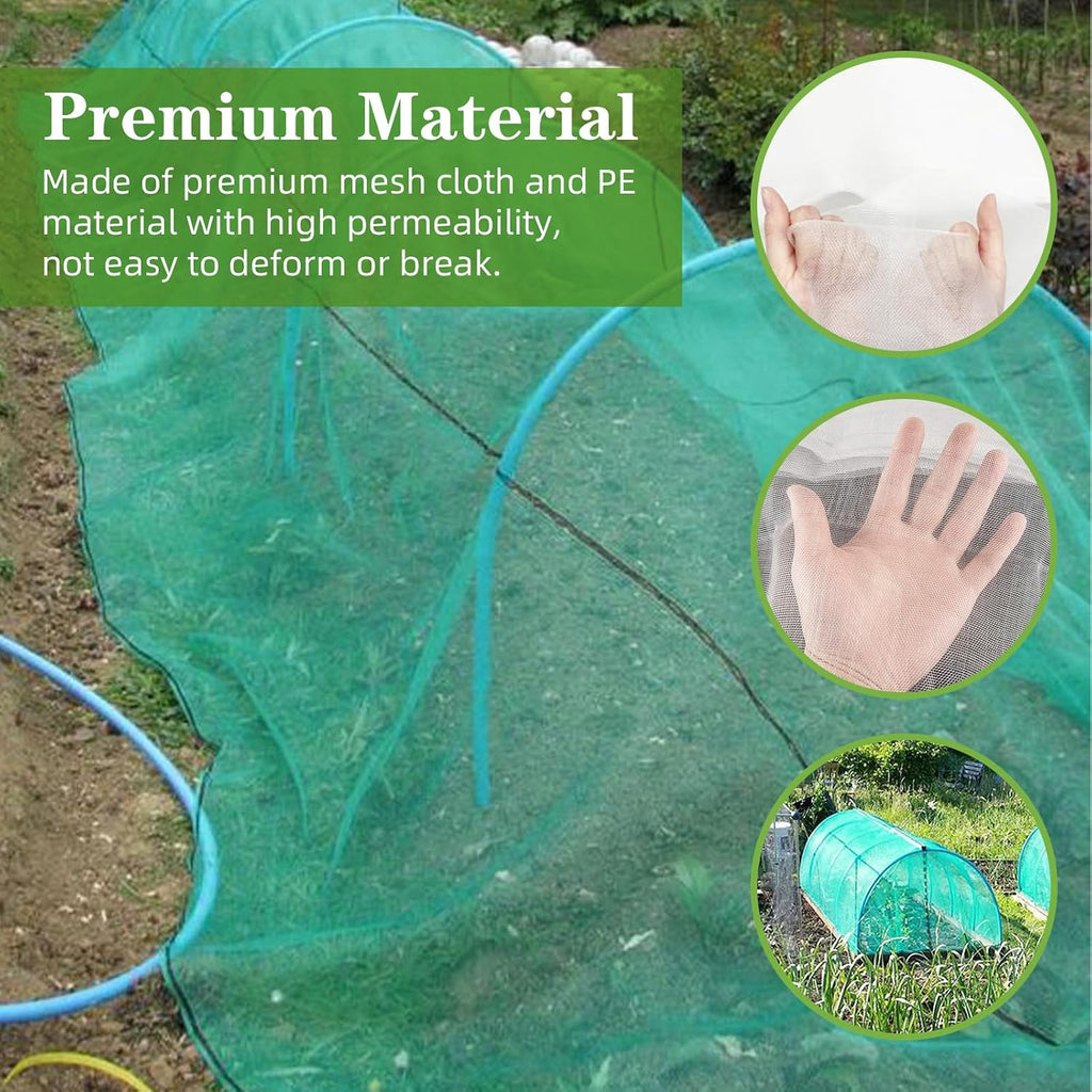10 x 65FT Garden Mesh Netting, Ultra Fine Mesh Protection Netting Plant Covers Greenhouse Row Cover Raised Bed Screen