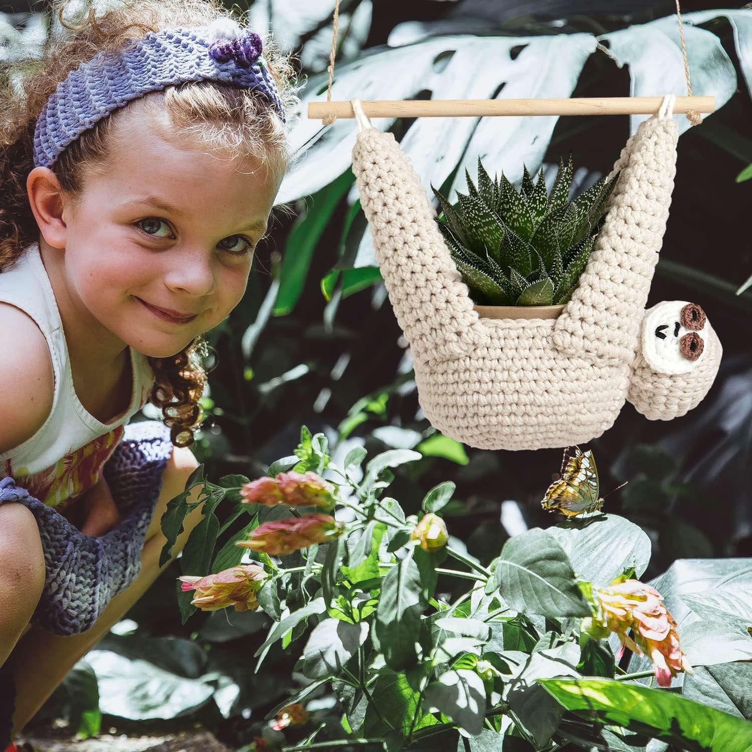 Sloth Gifts Sloth Plant Hanger Plant Gifts Macrame Hanging Planter | Succulent Pot Hanging, Plant Lovers, Home Decor, 5