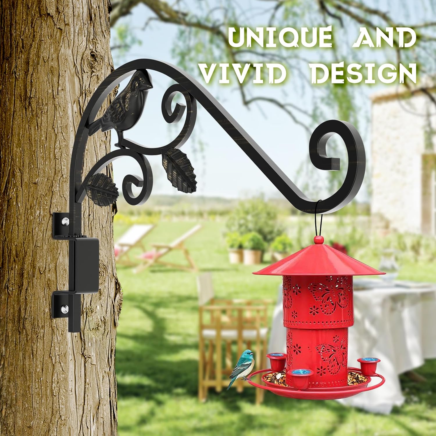 Plant Hangers Outdoor, 4 Pack 15.15 inch Swivel Plant Hangers Indoor Wall Mount Sturdy Wrought Iron Plant Wall Hanger