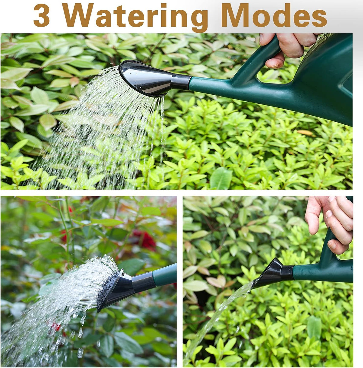 2+ Gallon Watering Can for Outdoor Plants,Large Garden Watering Can with Long Spout, Lid and Detachable Sprinkler Head