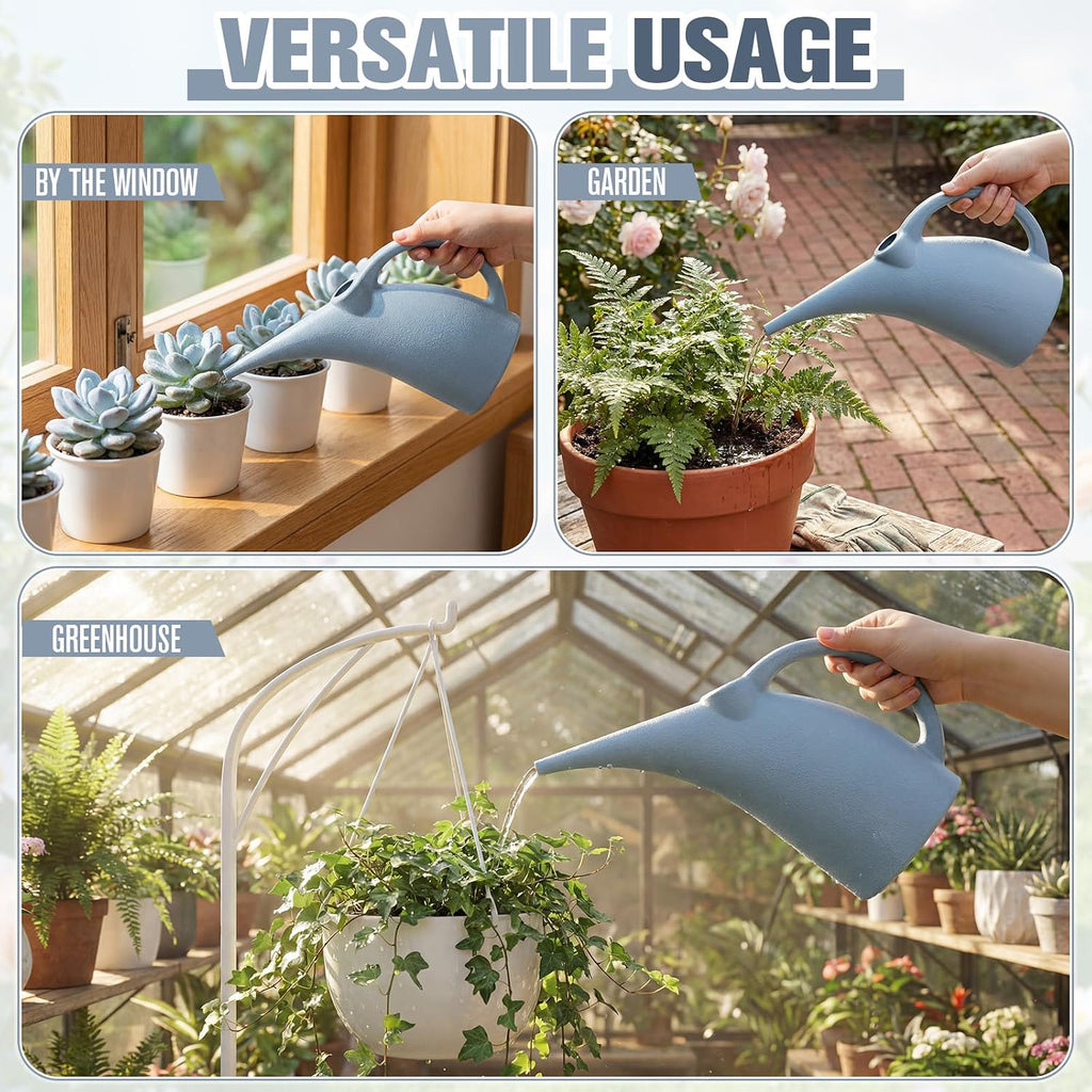 LemonRoad 4 Pack Small Indoor Watering Plant Can 1/4 Gallon Plastic Long Spout Indoor Outdoor Plant Watering Cans Bulk