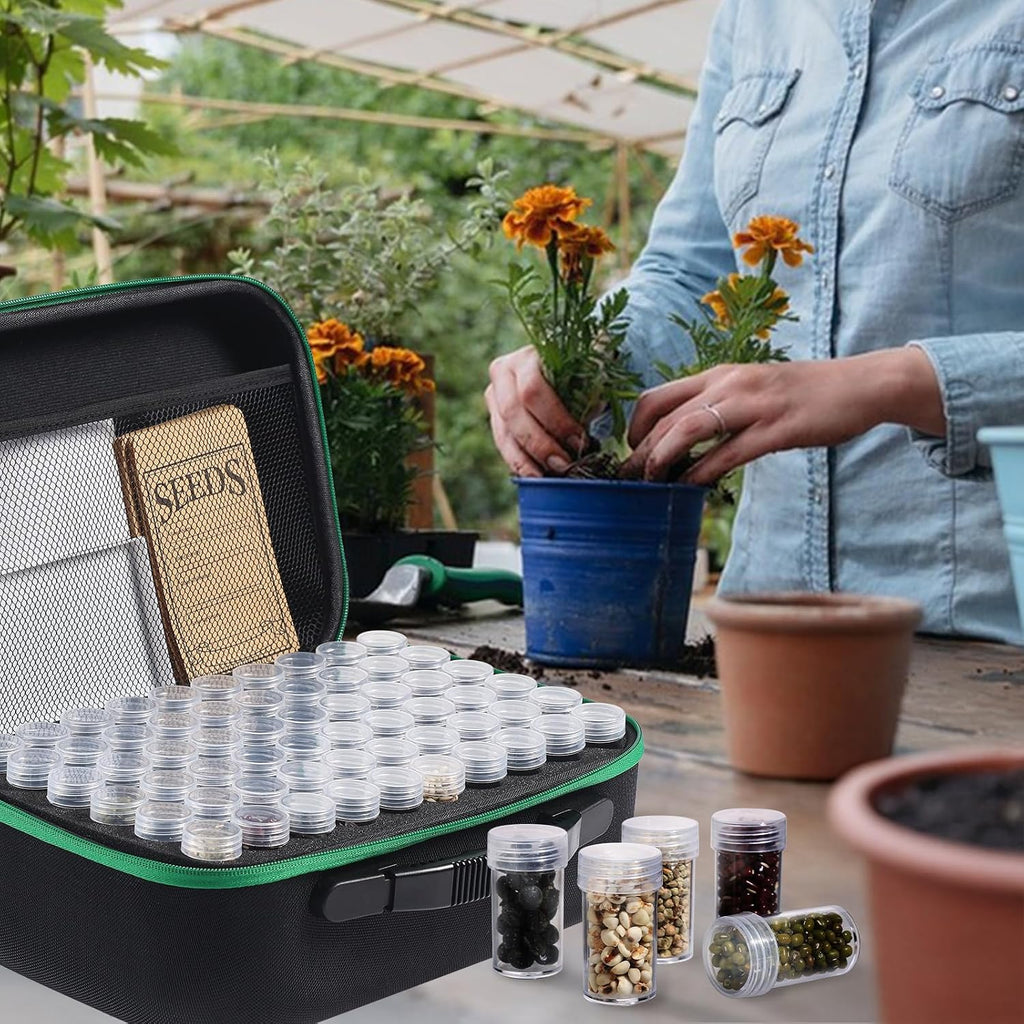 Seed Storage Box, Portable Seed Saving Box, Sturdy Seed Organizer Kit Seed Envelopes Funnel Label, Seed Container for