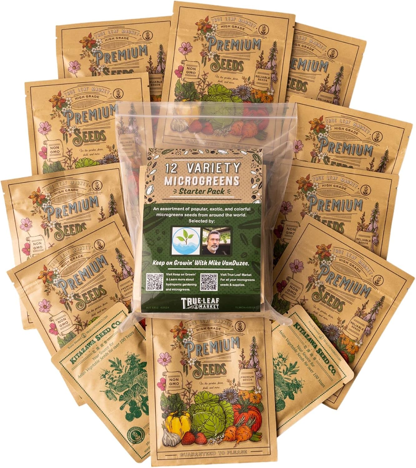 Mountain Valley Seed Co 12 Variety Pack Microgreens Seeds Kit Broccoli Seed | Sprouting Plus Purple Radish, Beet