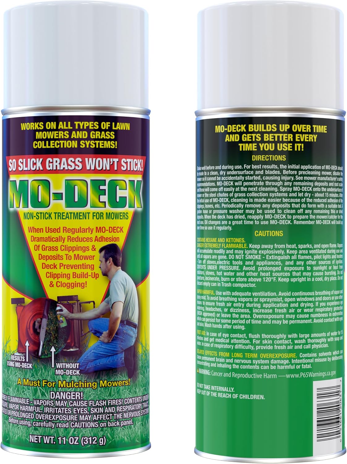 Mo Deck Lawn Mower A Nonstick Spray with Scraper Tool – Pressurized, Deters Grass & Clipping Buildup, Reduces Clumping