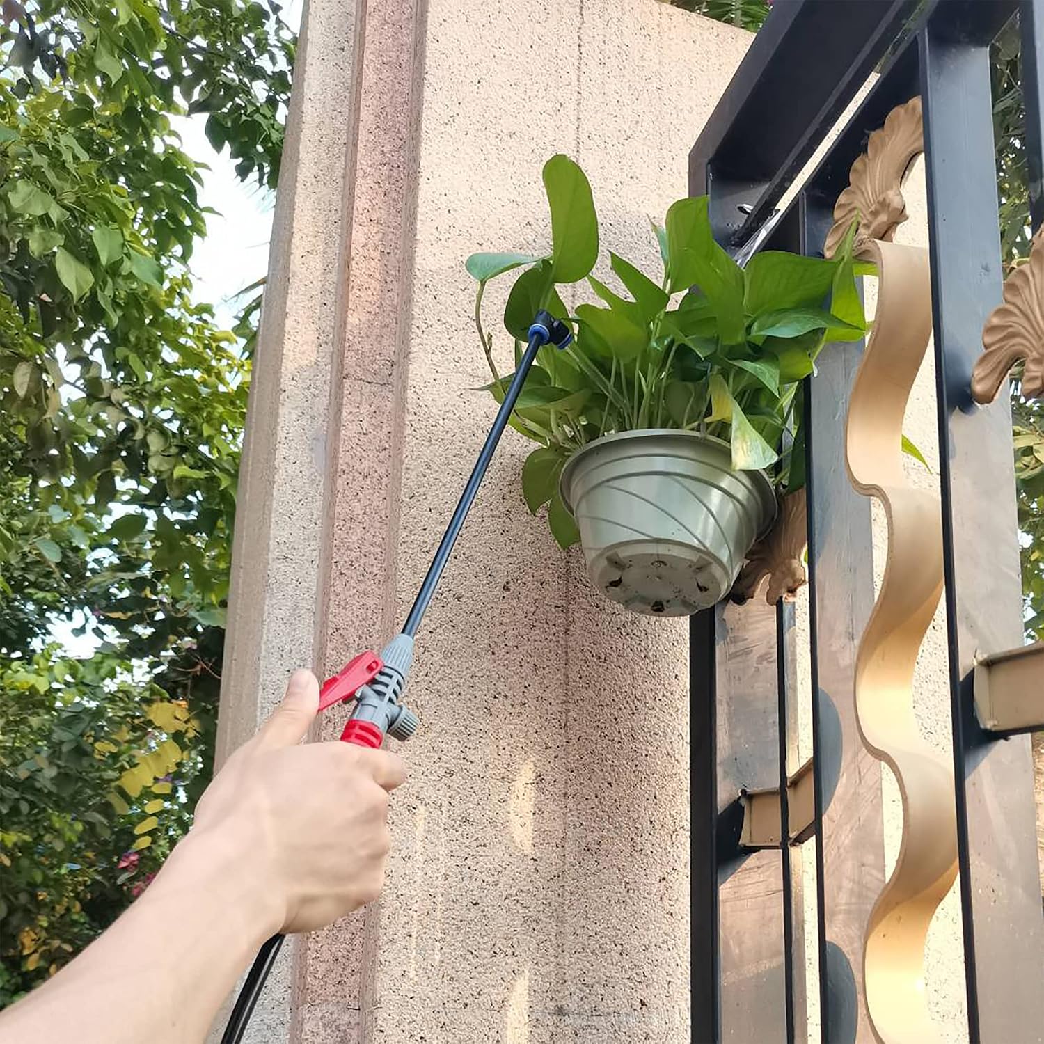 Watering Can Device for Watering Hanging Plant Basket Hard to Reach High Plant Watering Bottle Sprayer for Indoor or