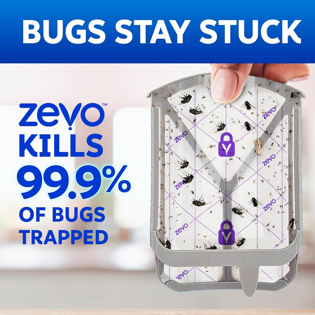 Zevo Flying Insect Trap Refill Cartridges for Fruit Flies & Gnats, 8 Count | Fits Zevo MAX & Zevo Flying Insect Trap