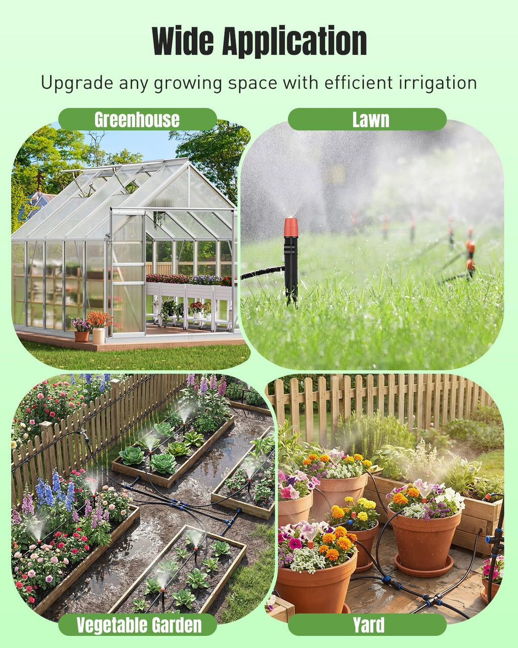 Pawfly 230 ft Quick Connect Drip Irrigation Kit, Drip Irrigation System for Garden Watering System with 1/2" (33 ft) &
