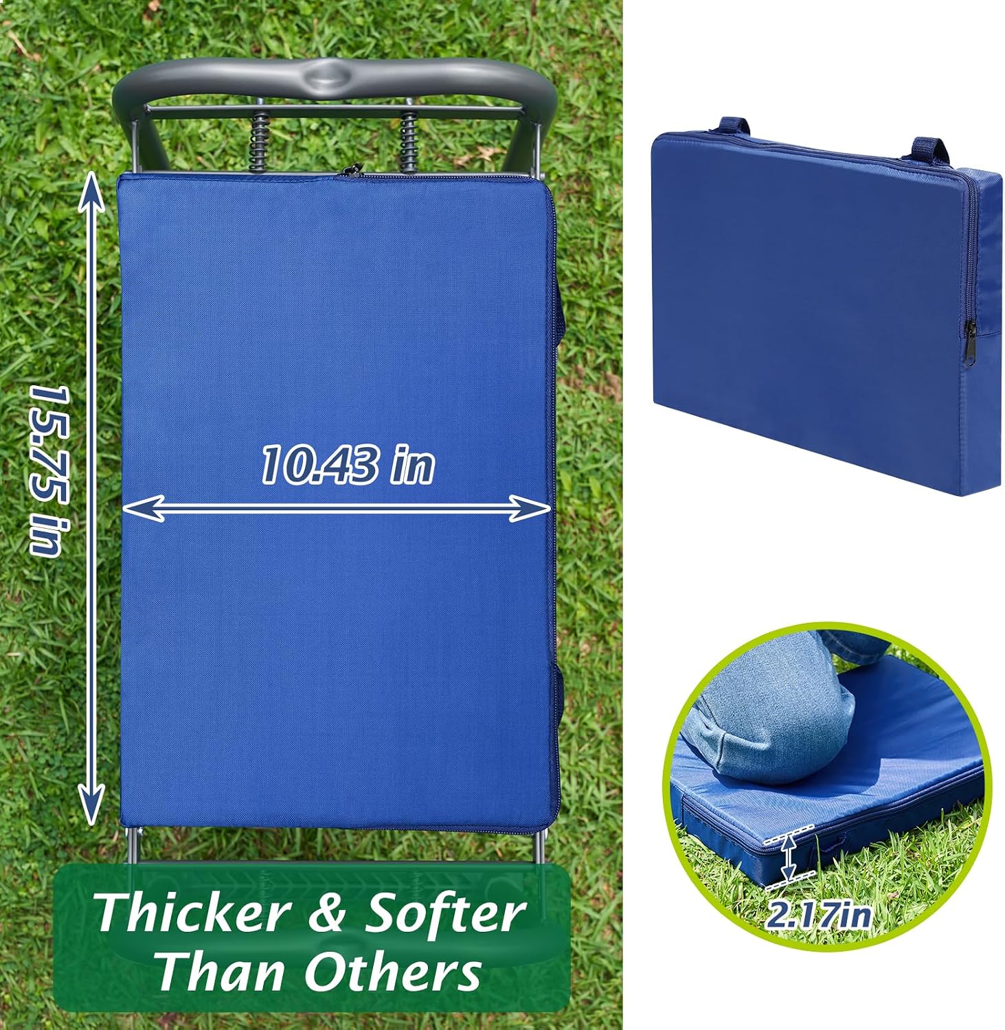 ikkle Heavy Duty Garden Kneeler and Seat, 838LB+ Capacity | Gardening Stool with Thicken & Widen Soft Kneeling Pad