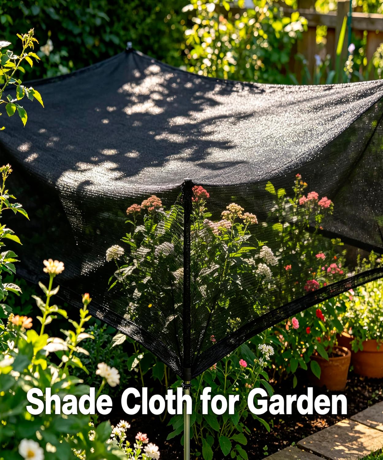 40%-50% Black Shade Cloth for Garden, 10x14FT Sun Block Mesh Tarp | Sun Shade Cover for Plants Cover, Greenhouse