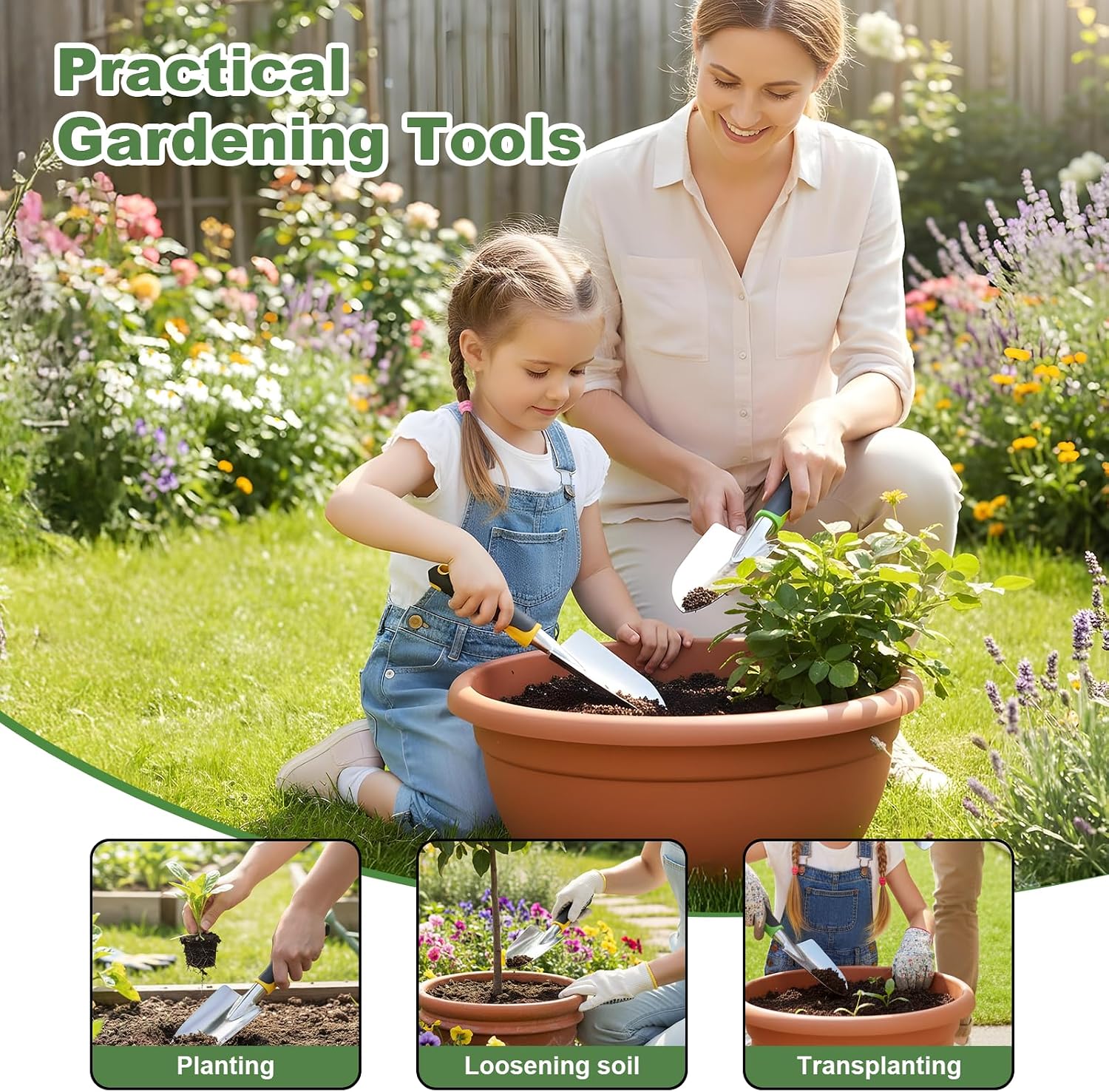 PercyEffie10 Pcs Garden Trowel Bulk, Heavy Duty Shovels Garden Tool, Small Shovel for Digging Metal Hand Trowel Spade