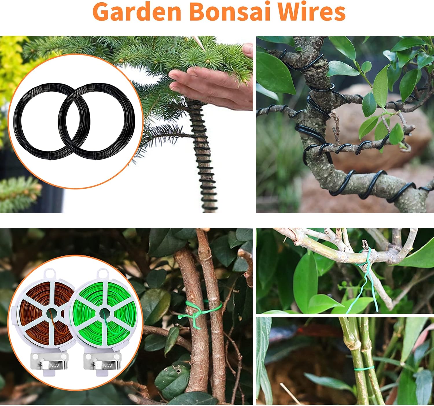 Bonsai Tools Set, 20 Pcs Gardening Succulent Tree Indoor Beginner Tool Kit, Include 262 Feet Bonsai Wire, 29.5"x29.5"