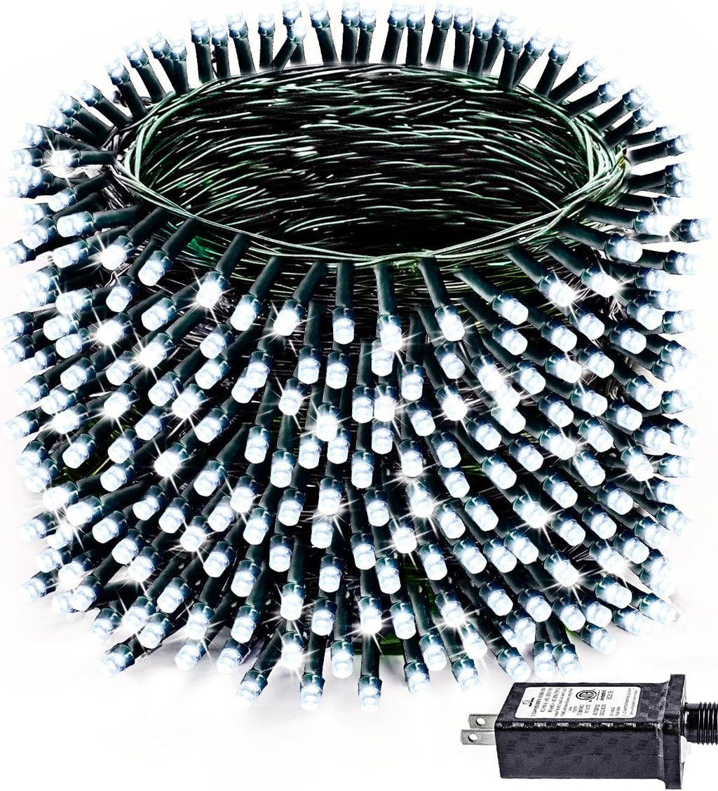 330 FT 1000 LED Christmas Light String Indoor Outdoor Waterproof Cool White