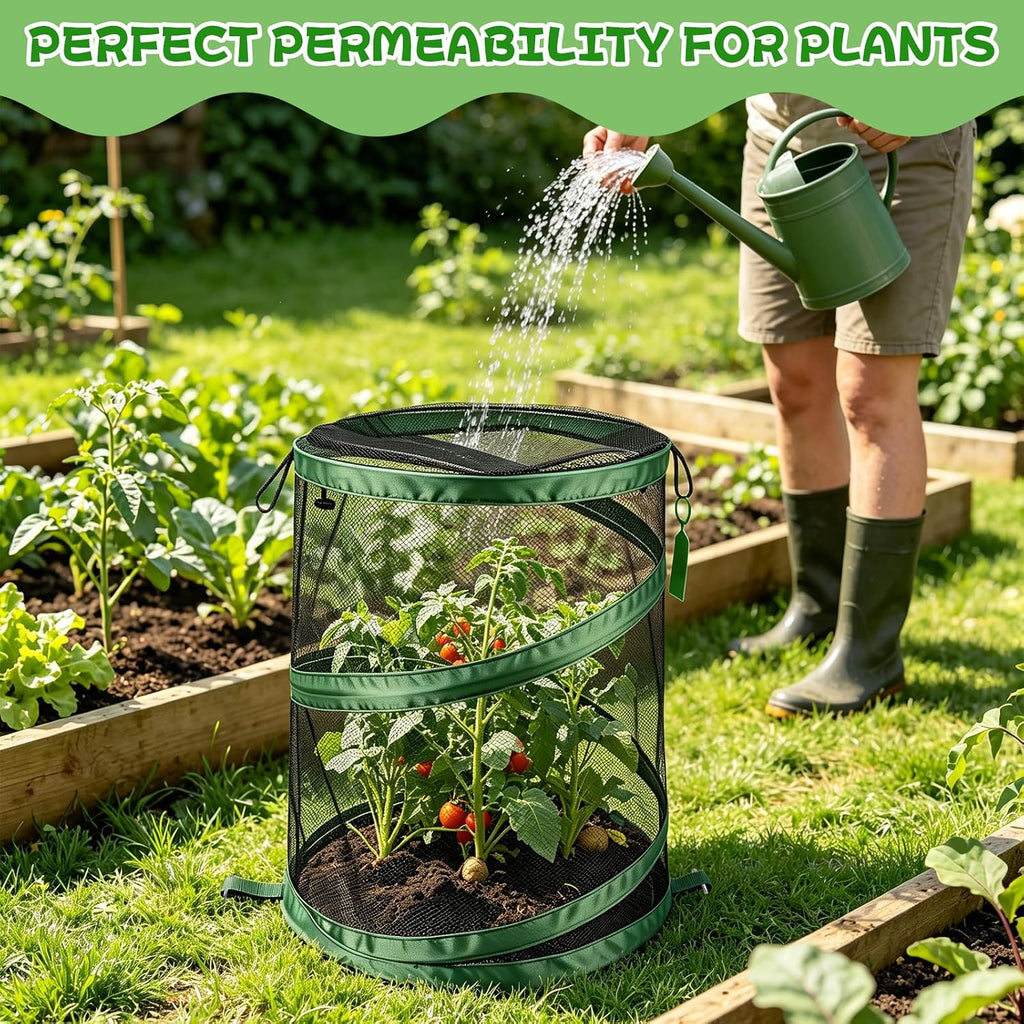 3Pcs Pop Up Plant Covers from Animals-20"x14" Foldable Mesh Plant Protector | Plant Tent Cover, Garden Insect Barrier
