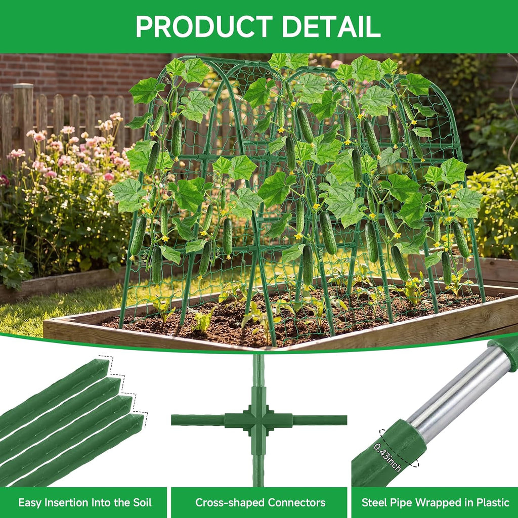 48x65 Inch Cucumber Trellis for Raised Bed U-Shape Garden Trellis | Garden Arch Trellis for Climbing Plants Outdoor