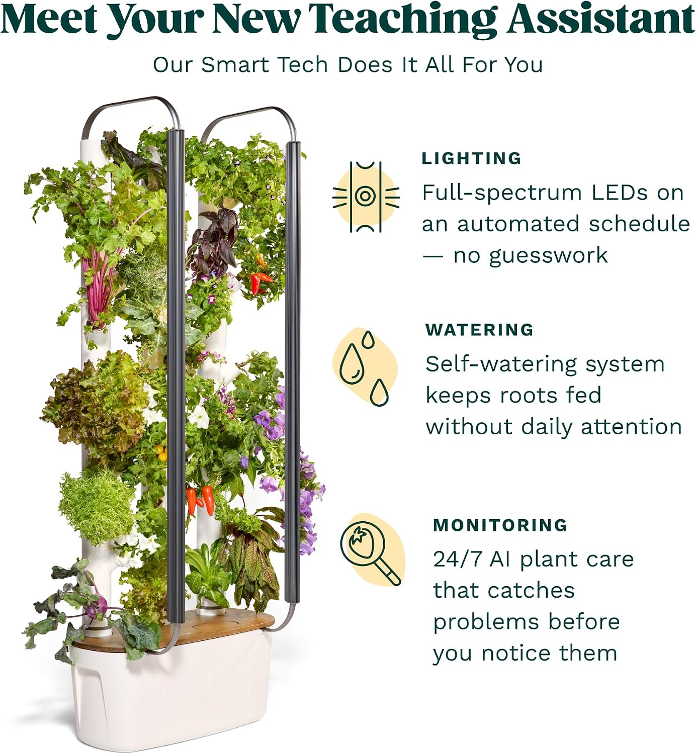 Gardyn Home 4.0 Vertical Hydroponics Growing System Bundle for Schools – Smart Garden Indoor Gardening System with LED