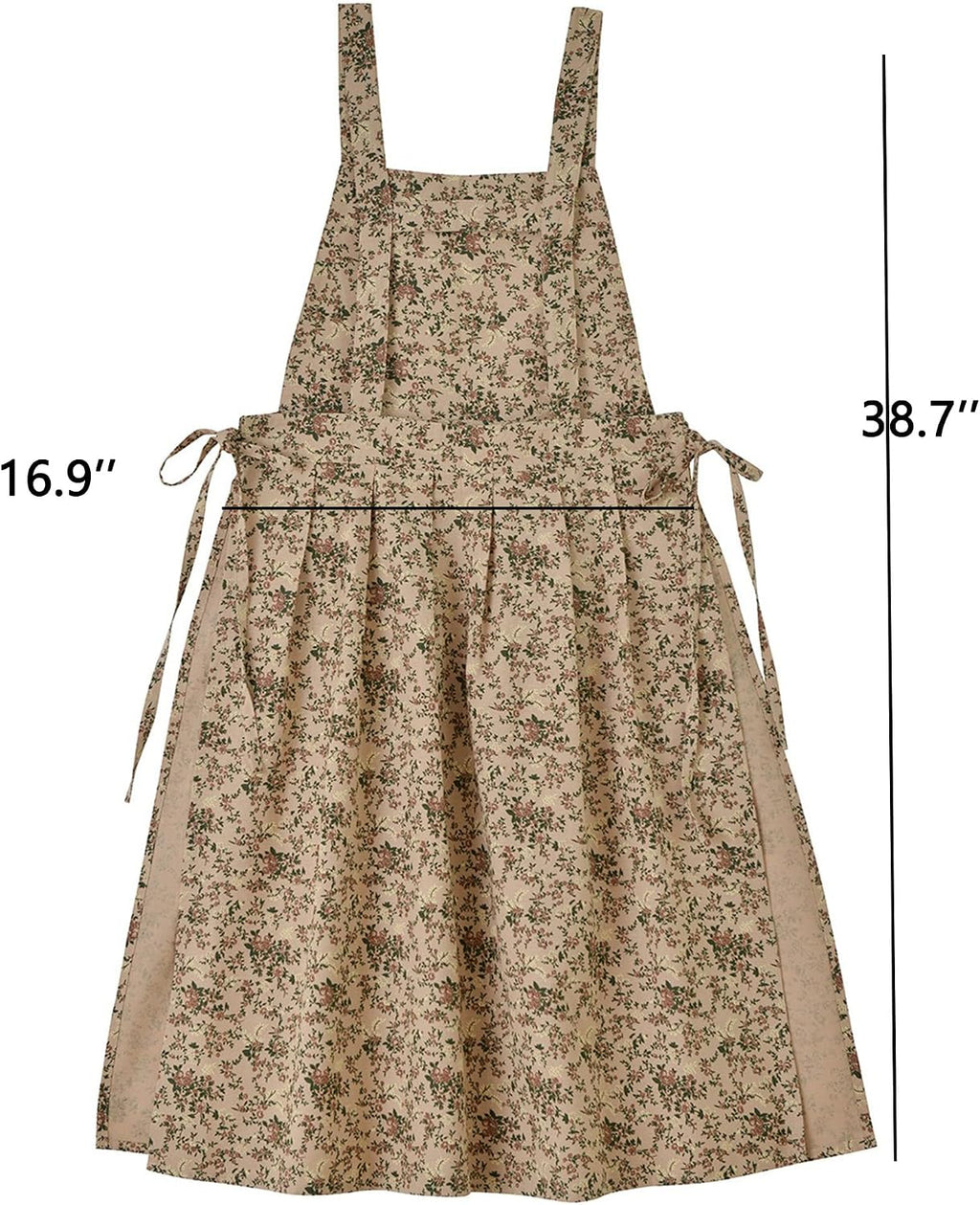 Adult Kitchen Apron Cooking Baking Garden Chef Apron with Pocket Floral Cotton Waterproof Adjustable Apron