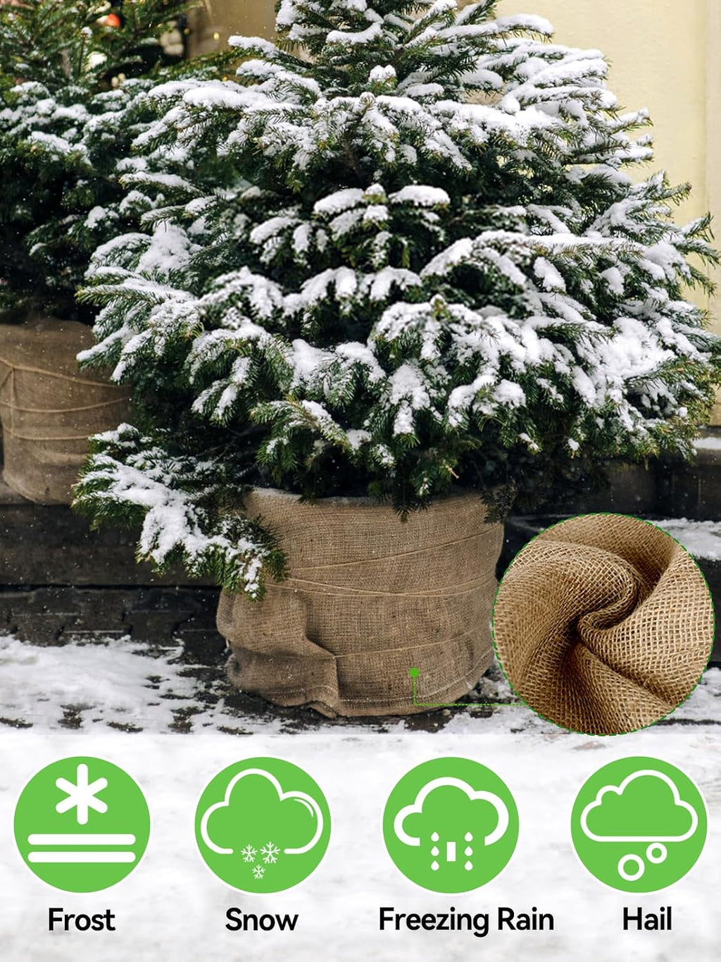 ANPHSIN 15ftx40in Natural Burlap Plant Covers Freeze Protection | Winter Frost Blankets Cloth Fabric Roll for Outdoor