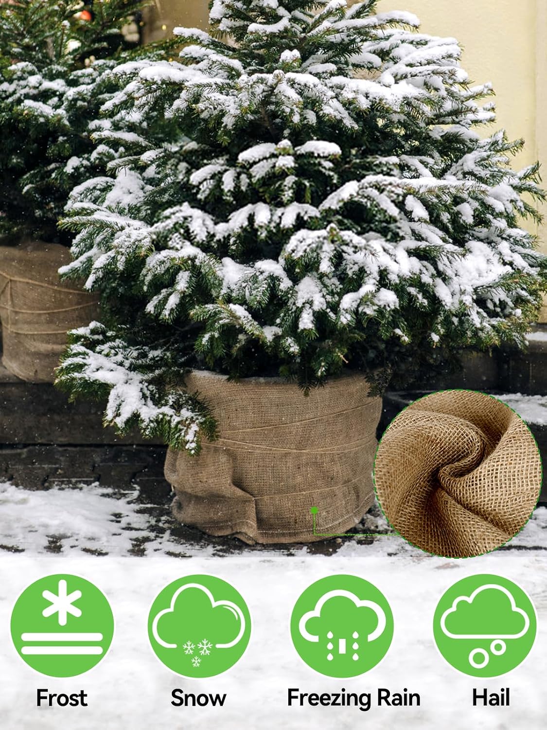 ANPHSIN 15ftx40in Natural Burlap Plant Covers Freeze Protection | Winter Frost Blankets Cloth Fabric Roll for Outdoor