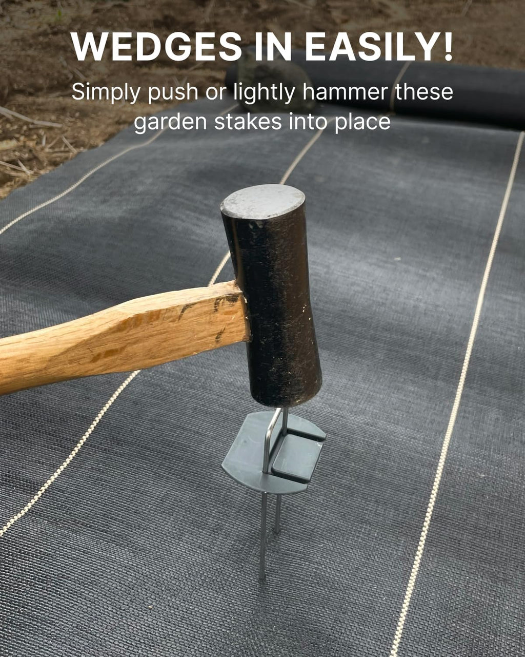 DAIM Flip-Washer Staples, Garden Stakes, 6" Metal Landscape Staples, Yard Stake for Gardening, Ground Spikes &