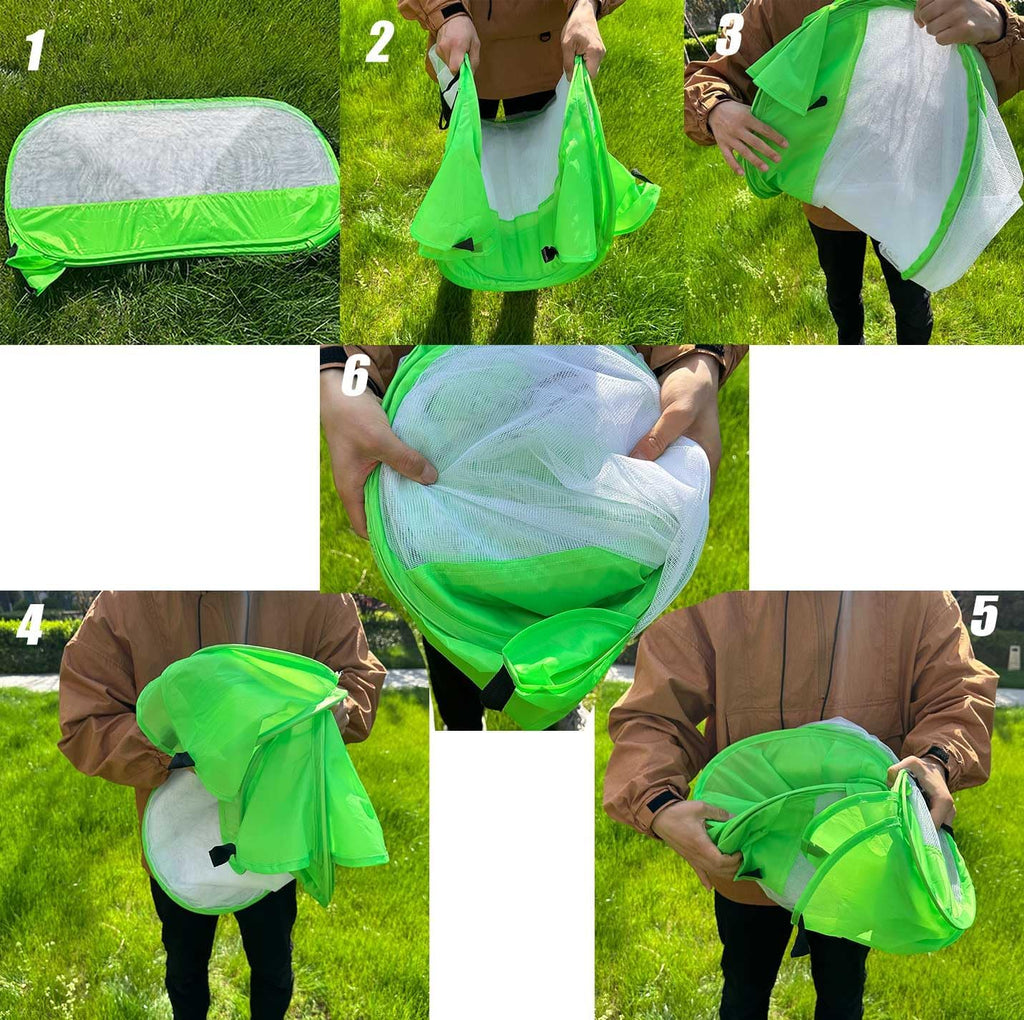 Pop Up Garden Mesh Plant Cover 2Pcs Outdoor Plant Protector Mesh Plant Enclosure Raised Bed Garden Bird and Pest