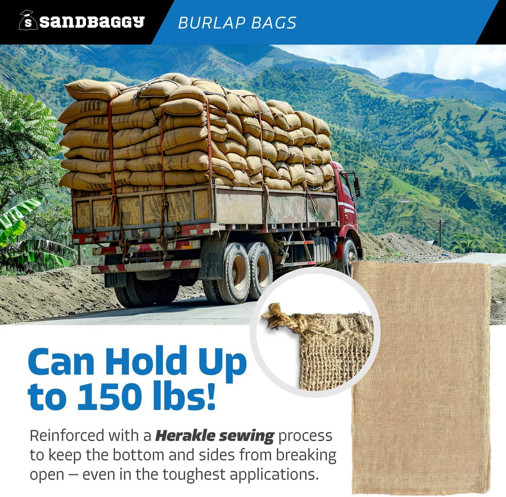 Sandbaggy - Large Burlap Bags 24" x 40" - Potato Sack Race Bags for Kids & Adults - Premium Quality Jute for Vegetables