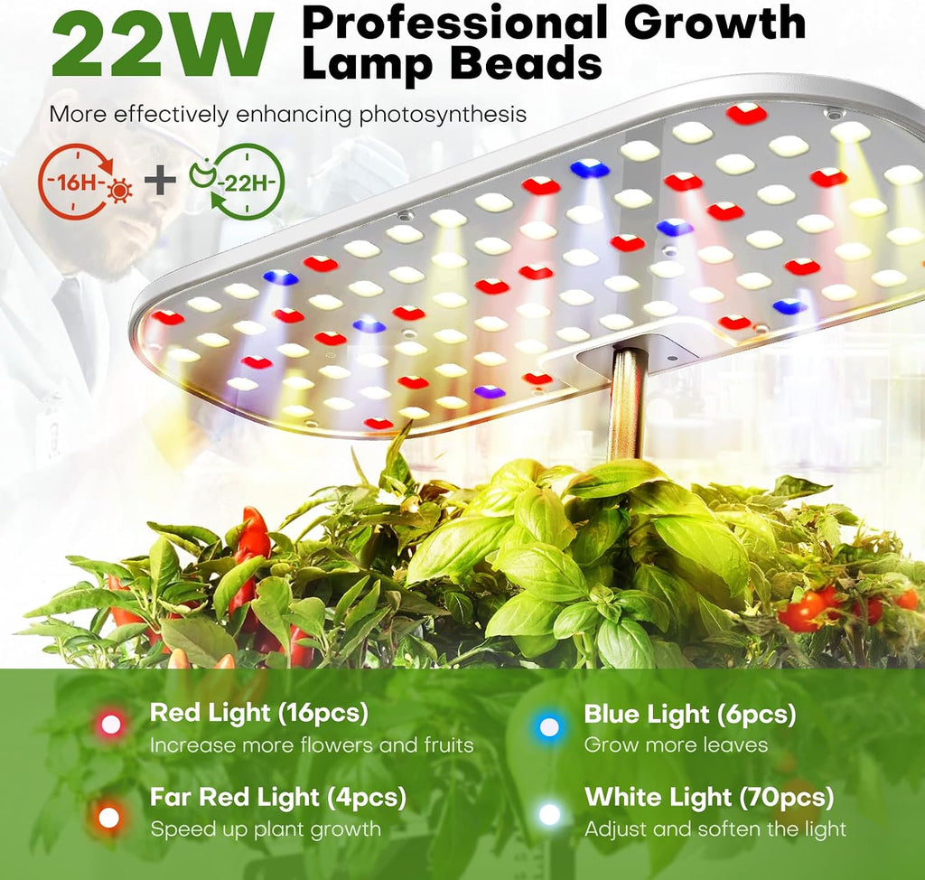 Ahopegarden Hydroponics Growing System: 12 Pods with Touch Control Panel | Indoor Herb Garden with Grow Light