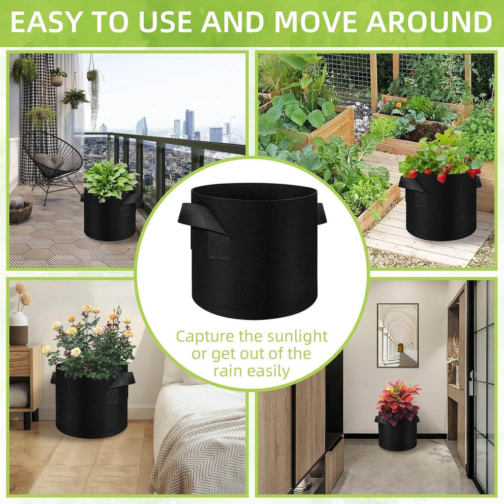 40-Pack 10 Gallon Grow Bag, Non-Woven Fabric Pots with Handles, Garden Planting Bag for Potatoes, Carrots, Tomatoes and