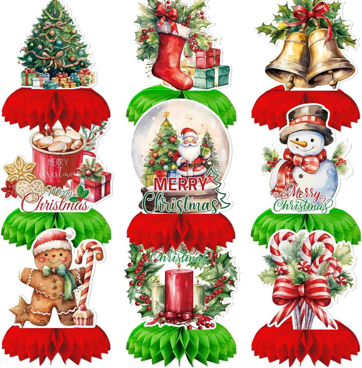 Christmas Party Centerpieces, Christmas Honeycomb Centerpieces for Table