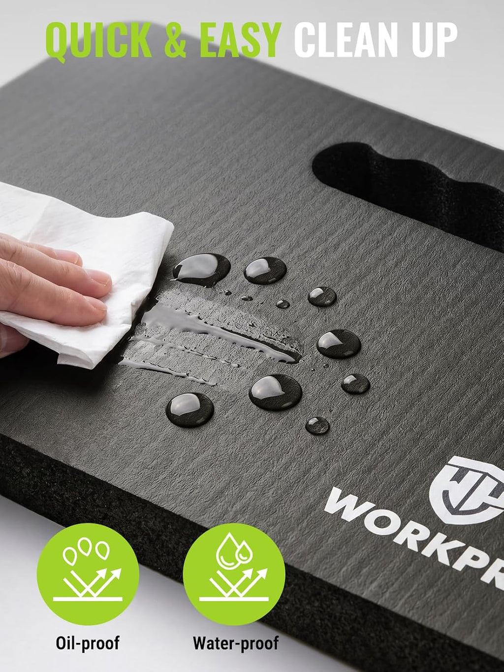 WORKPRO Extra Thick Kneeling Pad, 2 Pack, 17.5 x 11 x 1.5 in, Black | Soft NBR Foam Cushioning for Knee, Large Foam