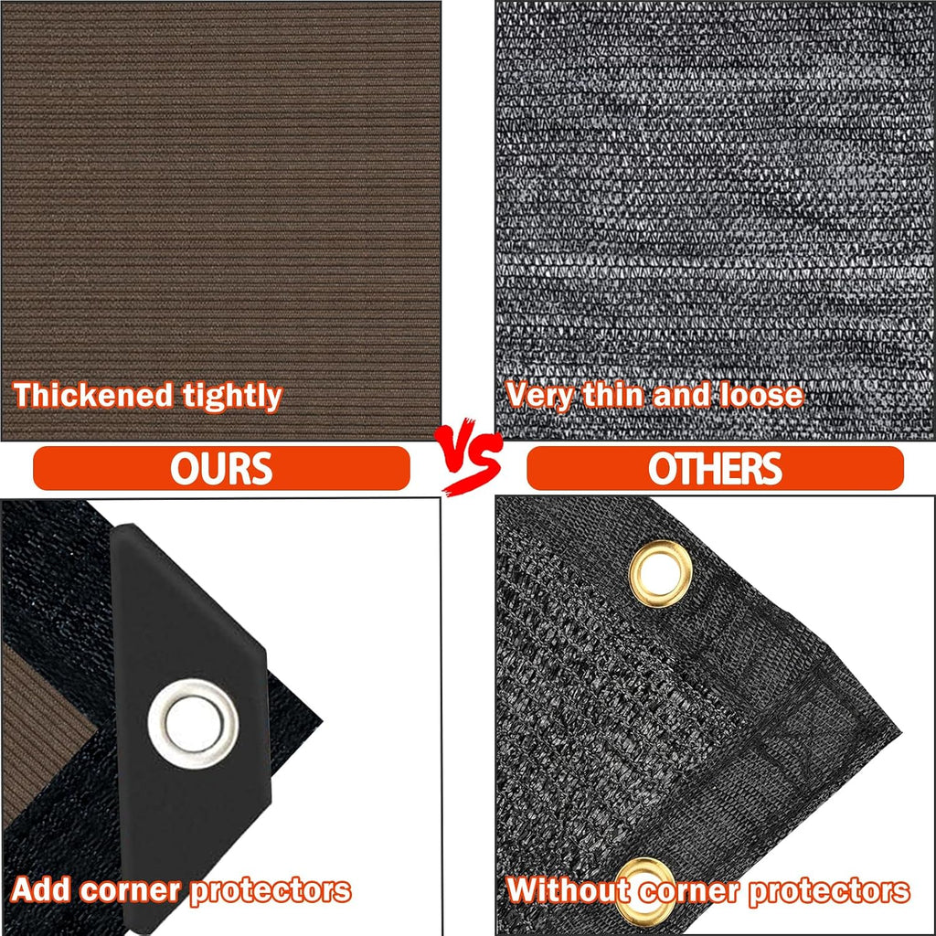 Sun Shade Cloth for Outdoor Patio,Pergola Shade Cover with Grommets Deck Shade Privacy Screen Balcony,90% UV Protection