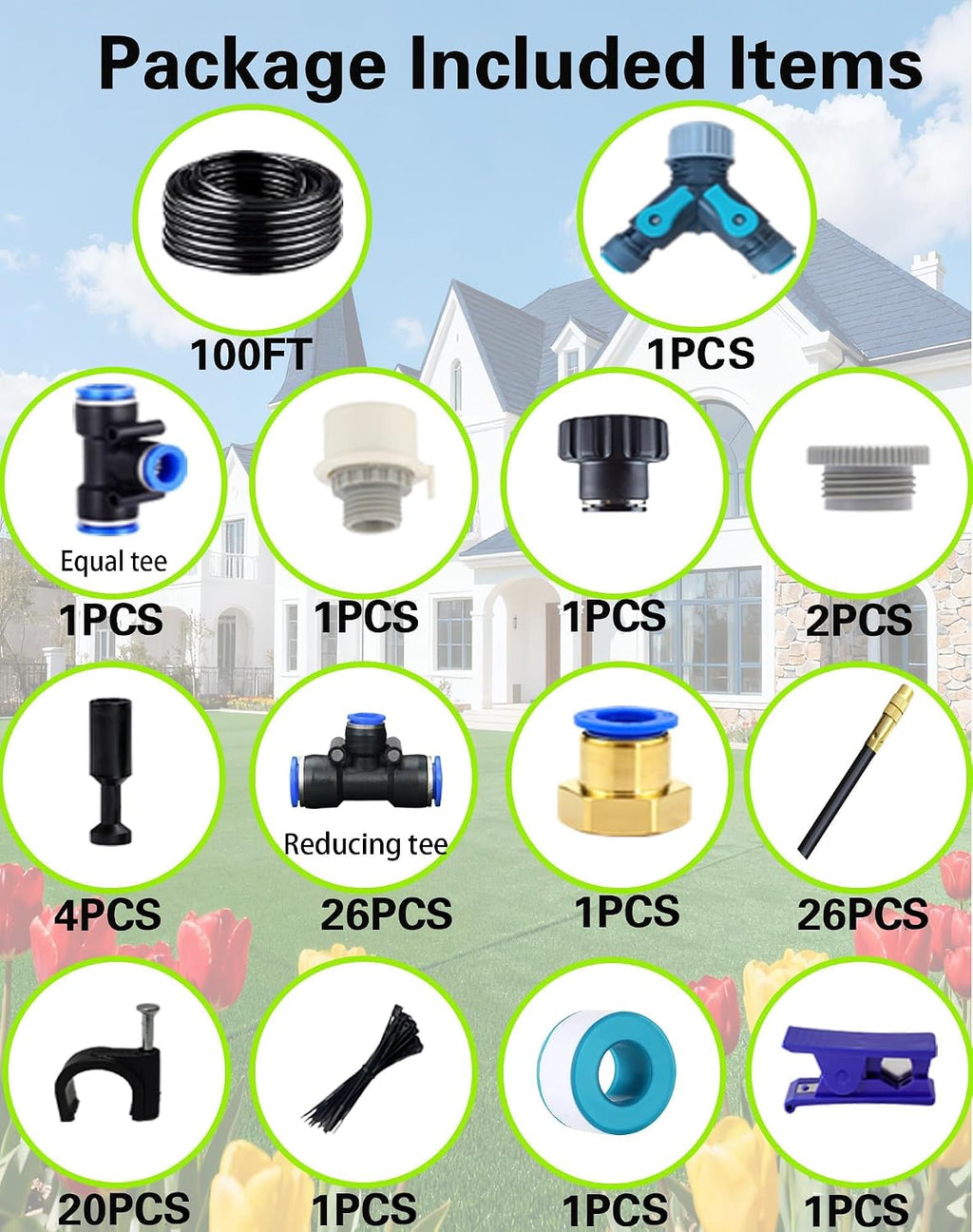 360° Adjustable Drip Irrigation System – Garden Watering Sprinkler System | 12mm Large-Diameter Tubing, Automatic