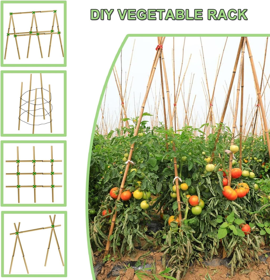 PFNRTH Bamboo Plant Stakes – 25pcs 4FT Natural Bamboo Garden Stakes | Bamboo Sticksfor Tomatoes, Peppers, Beans, Indoor