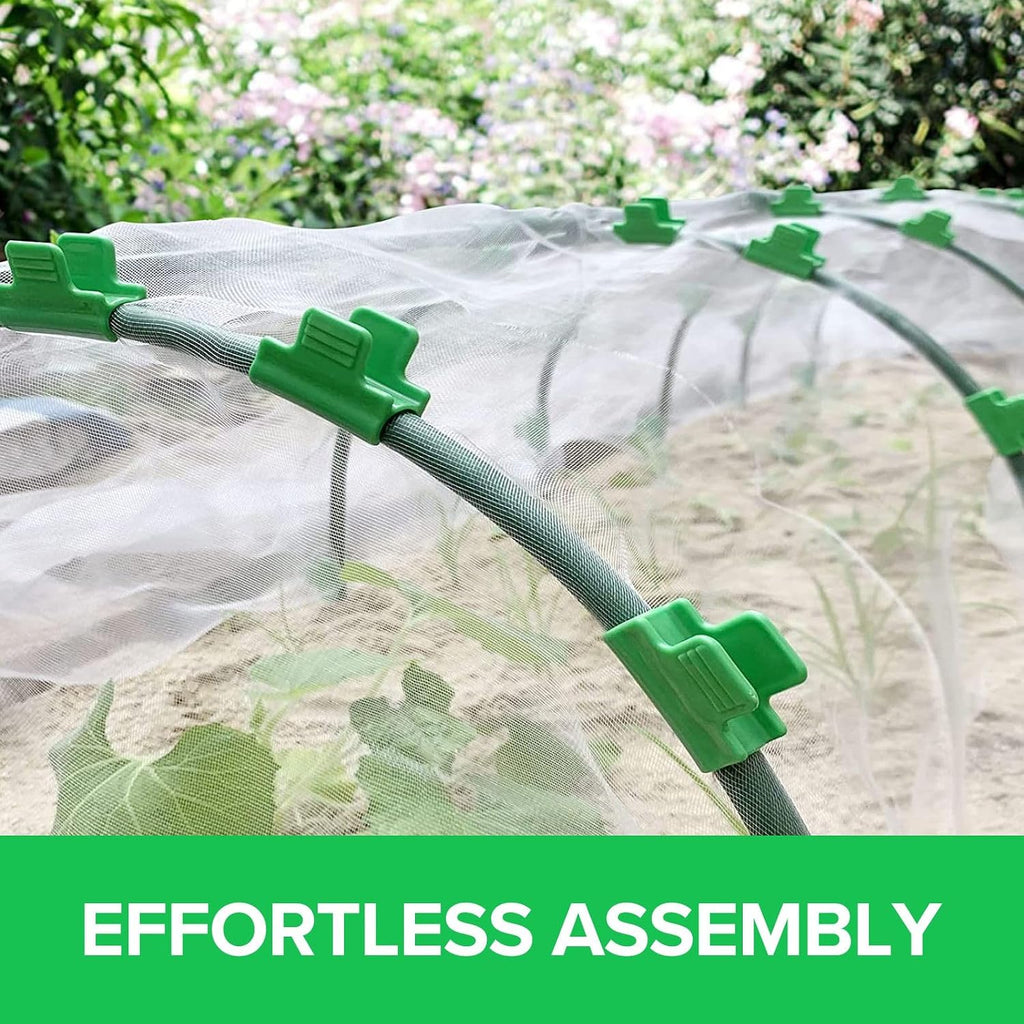 BeGrit Greenhouse Hoops Grow Tunnel 6 Sets of 8FT Long Garden Hoops with Plant Covers Freeze Protection Kit 10Ft x 30Ft