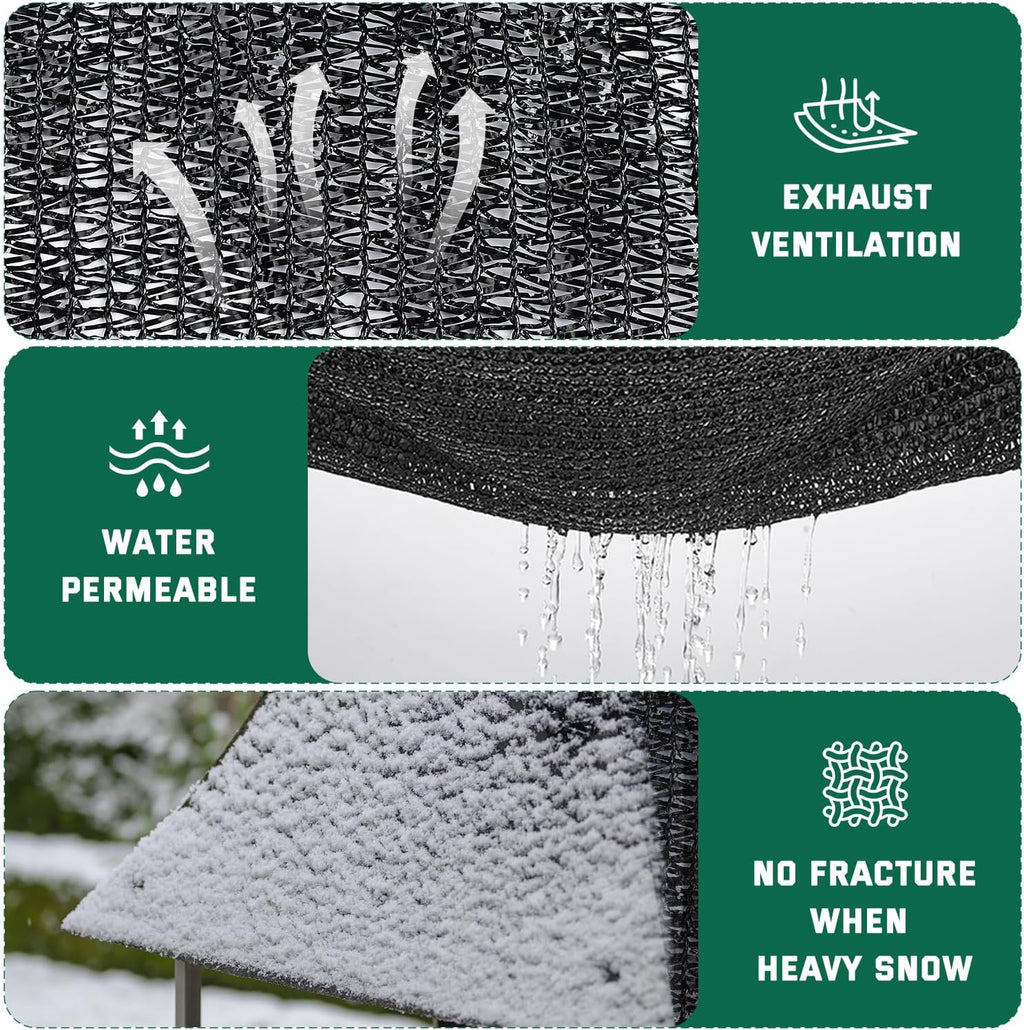 Kesfitt 70% Shade Cloth 12x12 ft, Breathable HDPE Mesh Sun Shade Tarp for Garden & Greenhouse, UV Resistant Outdoor