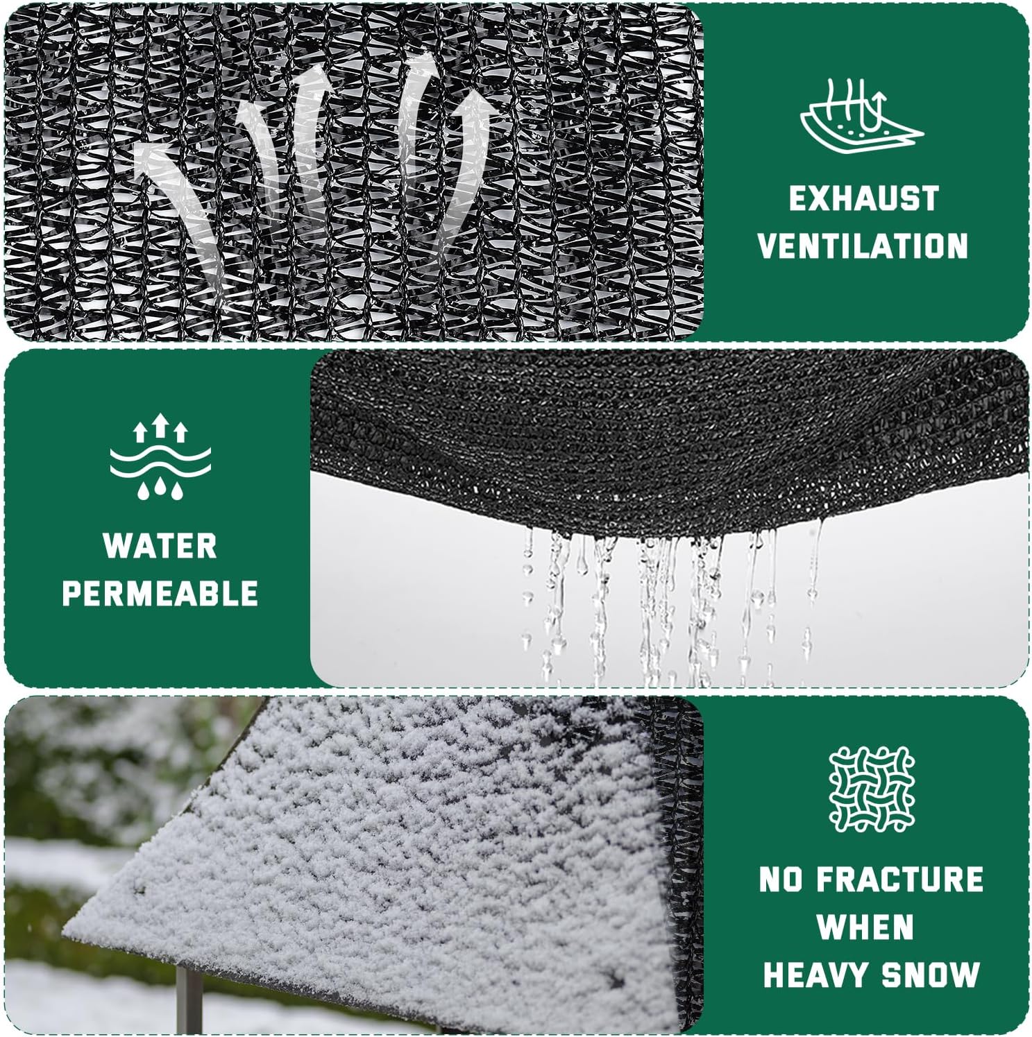 Kesfitt 70% Shade Cloth 12x12 ft, Breathable HDPE Mesh Sun Shade Tarp for Garden & Greenhouse, UV Resistant Outdoor